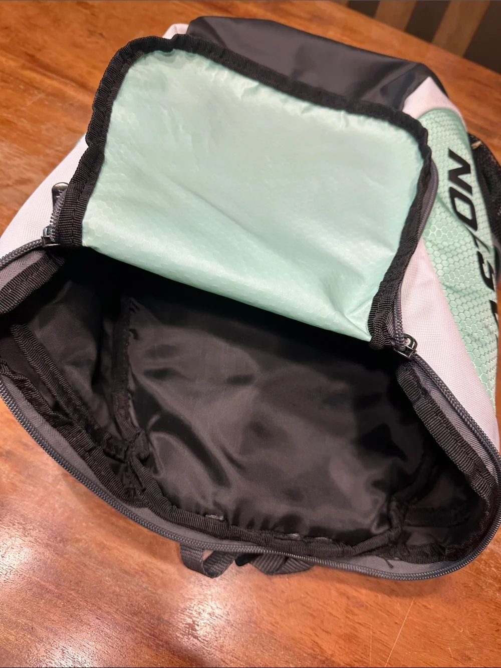 Easton Girl’s Softball Backpack in Mint Green, Black, and Gray